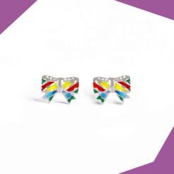 Bow Knot Gold Plated Earrings For Girls