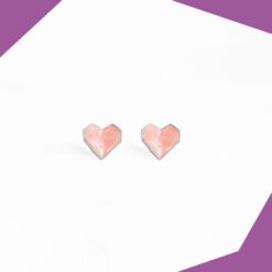 Pink Heart Gold Plated Earrings For Girls