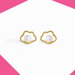 Pearl CloudGold Plated Earrings For Girls