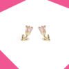 Crystal TulipGold Plated Earrings For Girls