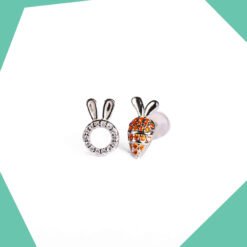 A Bunny & his Carrot Gold Plated Earrings For Girls