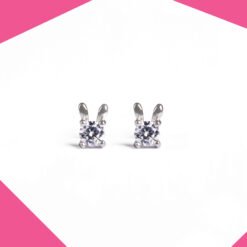 Crystal Bunny Studs Gold Plated Earrings For Girls