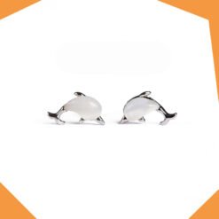 Studded Dolphin Gold Plated Earrings For Girls
