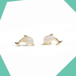 Studded Dolphin Gold Plated Earrings For Girls