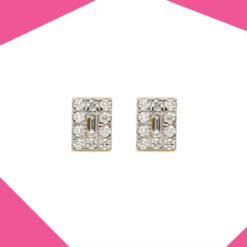 DIAMOND CLUSTER  STUDD GOLD EARRINGS (YG) FOR BABY GIRL