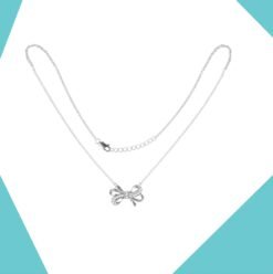 'The Elaborate Bow Gold Plated Necklace For Girls (WG)