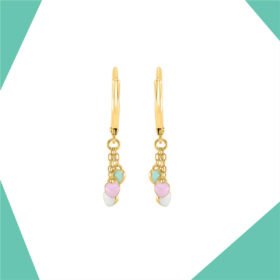 THE DAINTY DANGLING HOOP GOLD PLATED EARRINGS FOR GIRLS (YG)