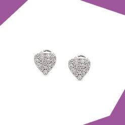 DIAMOND CLUSTER STUDD GOLD EARRINGS (WG) FOR BABY GIRL