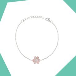 'Duet Flower Gold Plated Bracelet For Girls (RG)