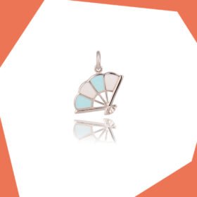 HAND FAN GOLD PLATED PENDANT FOR GIRLS