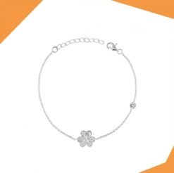 'Duet Flower Gold Plated Bracelet For Girls (WG)