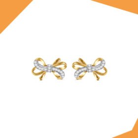 'The Elaborate Bow Gold Plated Earrings For Girls (YG)