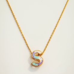 RAINBOW ALPHABET (S) GOLD PLATED PENDANT FOR KIDS