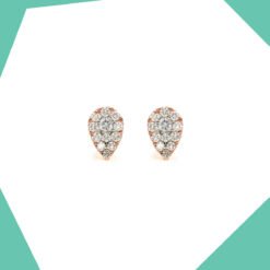 DIAMOND CLUSTER STUDD GOLD EARRINGS (ROSE GOLD) FOR BABY GIRL