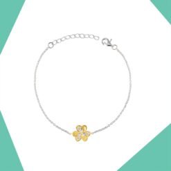 'Duet Flower Gold Plated Bracelet For Girls (YG)