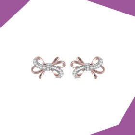 'The Elaborate Bow Gold Plated Earrings For Girls (RG)
