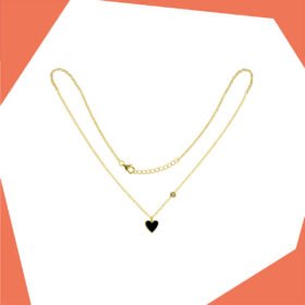 'Flipping Heart  Gold Plated Necklace For Girls (YG)
