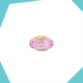 PINK CRYSTAL GOLD PLATED SPACER FOR GIRLS (YG)