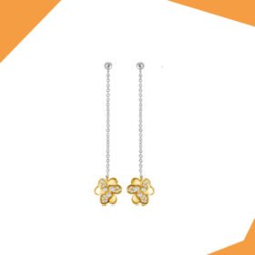 'Duet Flower Gold Plated Earrings For Girls (YG)