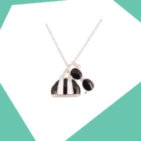 THE STRIPED HANDBAG AND SUNGLASSES GOLD PLATED PENDANT SET FOR GIRLS