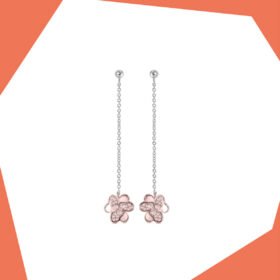 'Duet Flower Gold Plated Earrings For Girls (WG)
