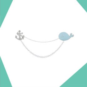 BLUE WHALE & ANCHOR GOLD PLATED SHERWANI PIN FOR BOYS