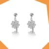 'The 4 Leaf Clover Gold Plated Earrings For Girls (WG)