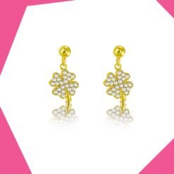 'The 4 Leaf Clover Gold Plated Earrings For Girls (YG)