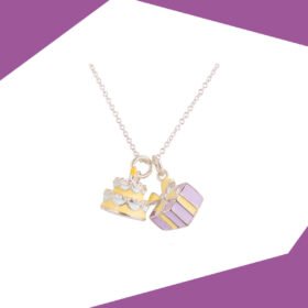 CELEBRATION CAKE & THE GIFT BOX GOLD PLATED PENDANT SET FOR GIRLS