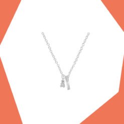 A TEDDY TO HUG AND NAME BAR SET (WHITE GOLD)