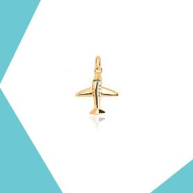 AEROPLANE  GOLD PLATED PENDANT FOR KIDS