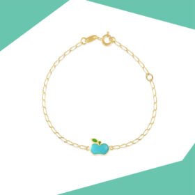 AN APPLE A DAY GOLD BRACELET FOR KIDS