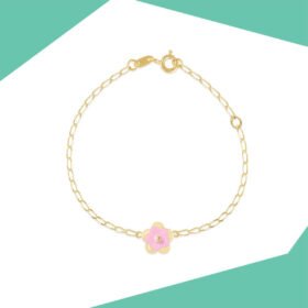 BLOSSOM'S PINK DUET GOLD BRACELET FOR KIDS