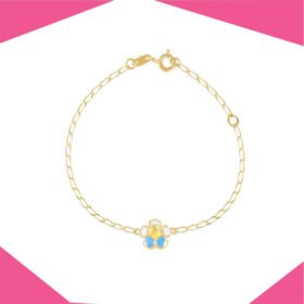 BUTTERFLY ON FLOWER GOLD BRACELET FOR KIDS