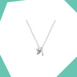 BABY ANGEL AND NAME BAR SET (WHITE GOLD)