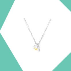 BABY ELEPHANT AND NAME BAR SET (WHITE GOLD)