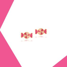 CANDYLICIOUS (FUCHSIA) GOLD EARRINGS FOR BABY GIRL