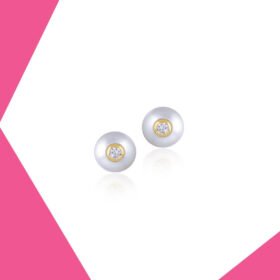CLASSIC PEARL SPARKLER GOLD AND DIAMOND EARRINGS FOR BABY GIRL
