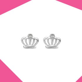 CROWN WITH A CRYSTAL GOLD PLATED EARRINGS FOR GIRLS
