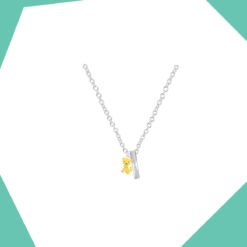 CUTIE CAT AND NAME BAR SET (WHITE GOLD)