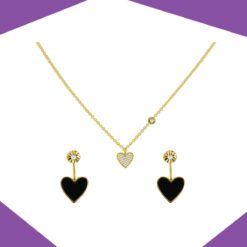FLIPPING HEART NECKLACE AND EARRINGS SET