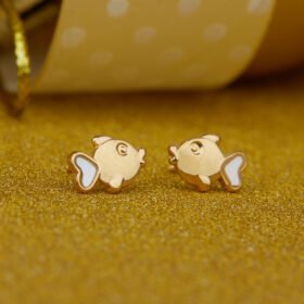FISHING AROUND GOLD EARRINGS FOR BABY GIRL