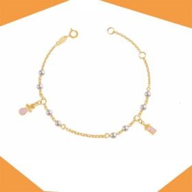 IT'S A GIRL !! CHARM GOLD BRACELET