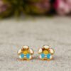 BUTTERFLY ON FLOWER GOLD EARRINGS FOR BABY GIRL