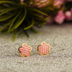 THE ENGLISH FLOWER (PINK) GOLD EARRINGS FOR BABY GIRL