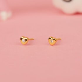 LOVE AND DIAMONDS (YELLOW GOLD) EARRINGS FOR BABY GIRL