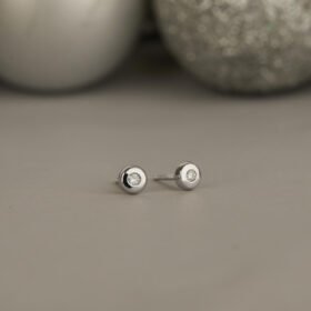 BABY SOLITAIRE (WHITE GOLD) EARRINGS FOR BABY GIRL