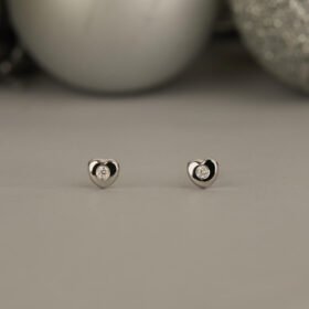 LOVE AND DIAMONDS (WHITE GOLD) EARRINGS FOR BABY GIRL