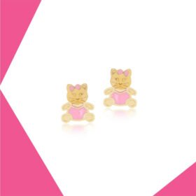 KITTY CAT GOLD EARRINGS FOR BABY GIRL