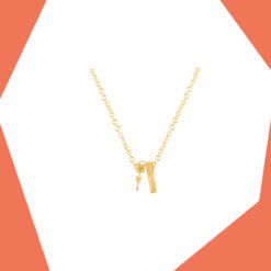 LOCK AND KEY WITH NAME BAR SET (YELLOW GOLD)